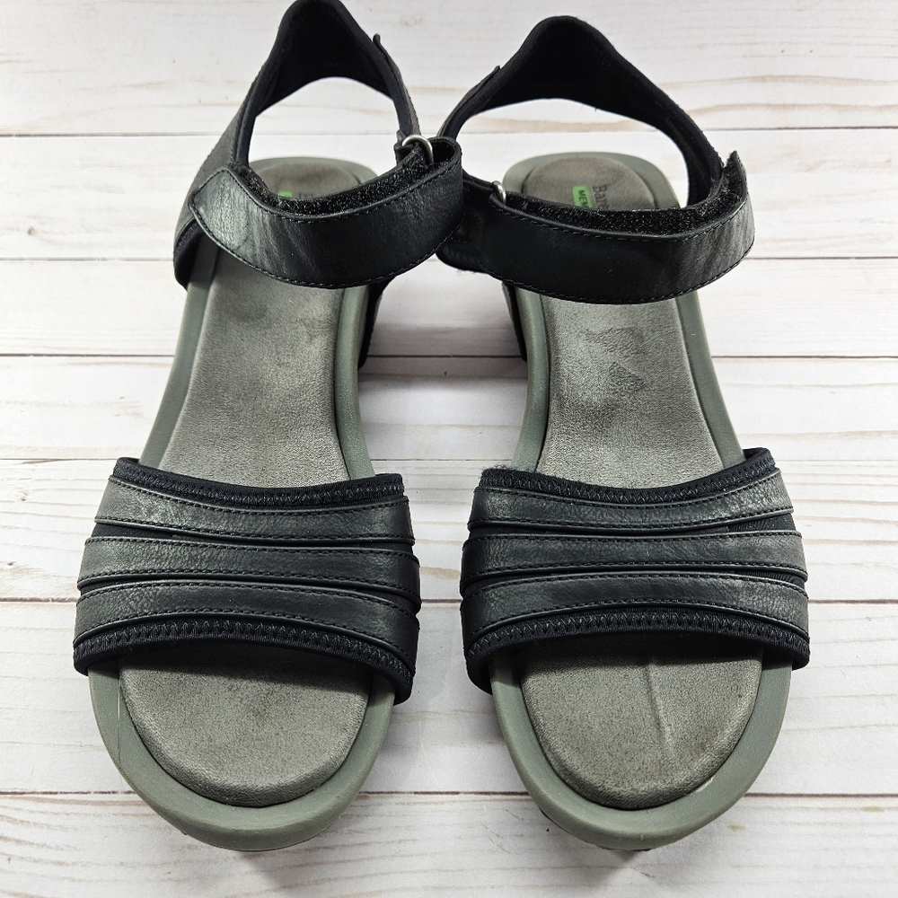 BareTraps Womens Boland Black‎ Ankle Strap Open Toe Wedge Sandals Size 11 - Picture 2 of 11